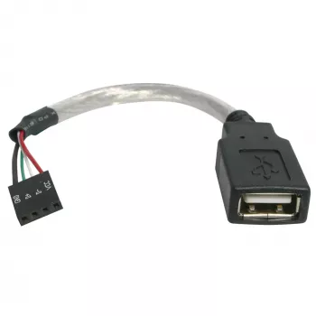 Cable USB 2.0 StarTech.com de 15 cm - Conector hembra USB A a conector hembra de cabecera de 4 pines para placa base USB