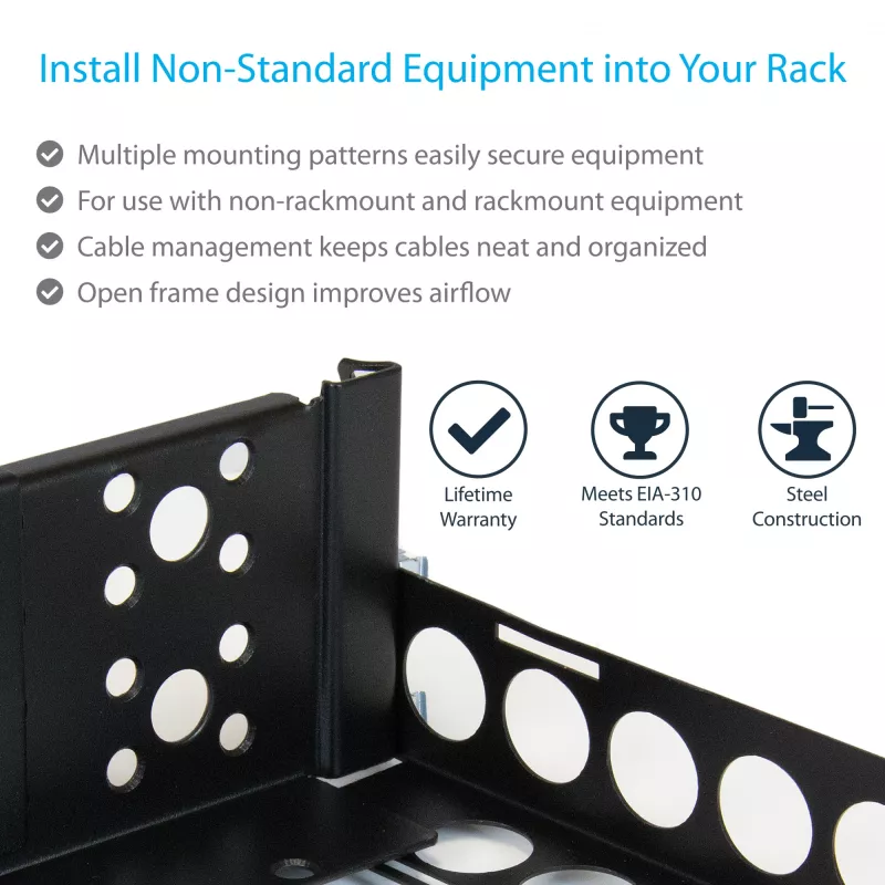 Guías de rack universales fijas de 19 pulgadas StarTech.com 2U con profundidad ajustable