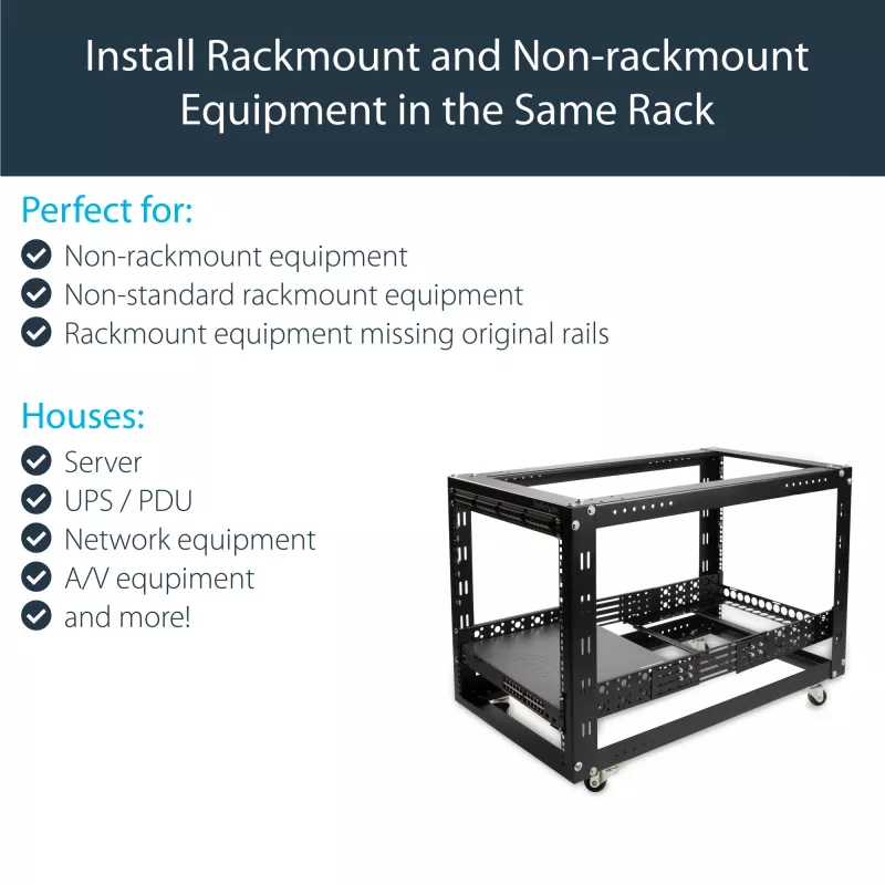 Guías de rack universales fijas de 19 pulgadas StarTech.com 2U con profundidad ajustable