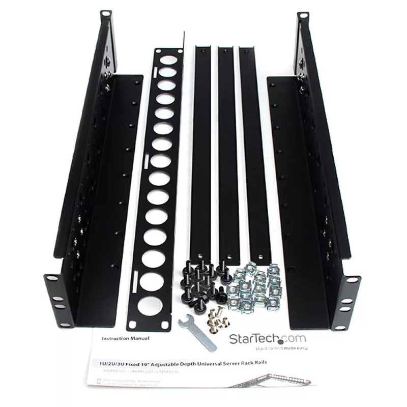 Guías de rack universales fijas de 19 pulgadas StarTech.com 2U con profundidad ajustable
