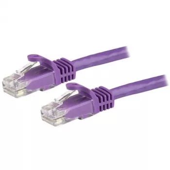 StarTech.com Cable Ethernet CAT6 de 15m - Morado Cable Ethernet Gigabit CAT 6 -250MHz 100W PoE RJ45 UTP cable de red/latiguillo snagless con protección contra tirones, probado individualmente