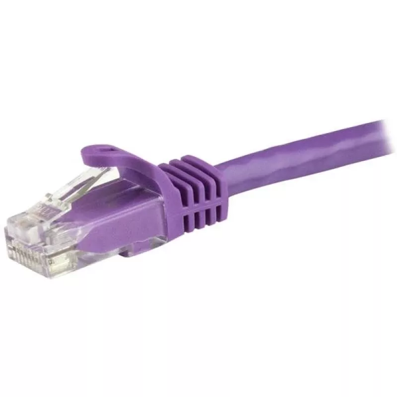 StarTech.com Cable Ethernet CAT6 de 15m - Morado Cable Ethernet Gigabit CAT 6 -250MHz 100W PoE RJ45 UTP cable de red/latiguillo snagless con protección contra tirones, probado individualmente
