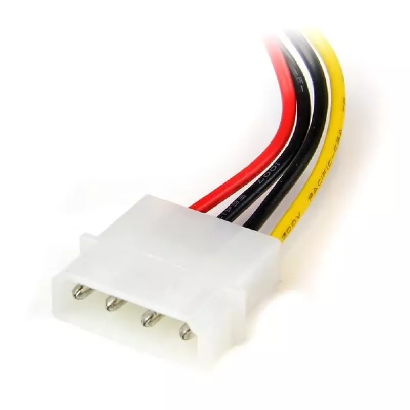 Adaptador de cable de alimentación StarTech.com de 6 in de 4 pines LP4 a SATA en ángulo izquierdo