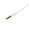 Cable de audio estéreo de 3,5 mm fino blanco StarTech.com de 2 m - Conector macho a conector macho