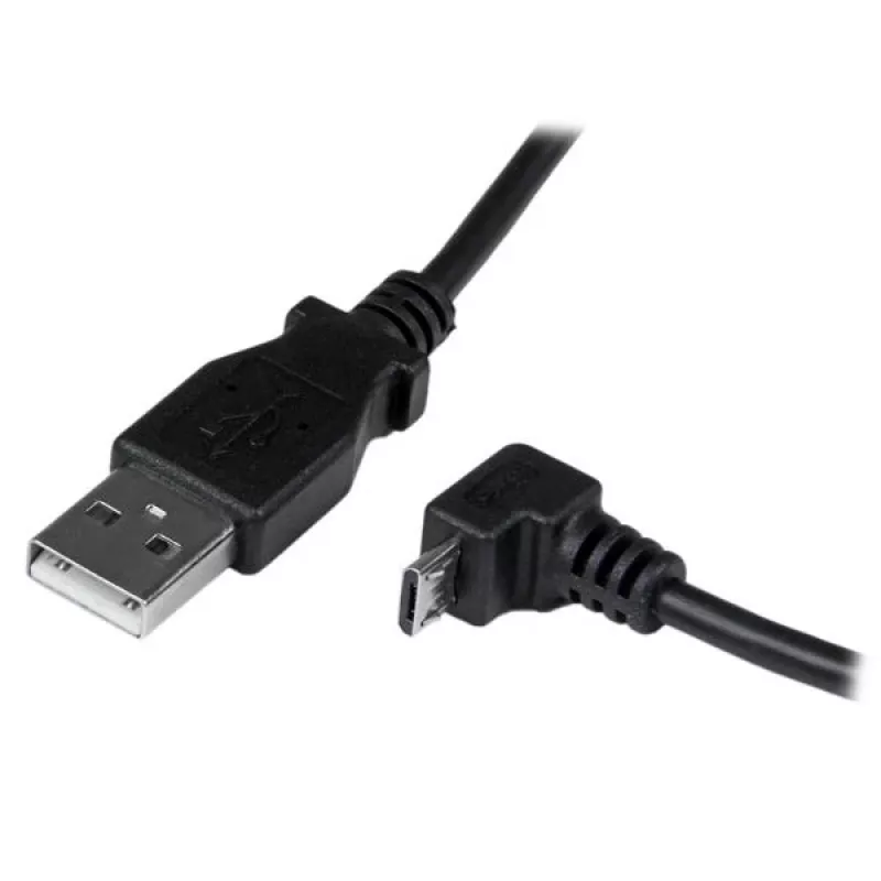 Cable Micro-USB StarTech.com de 2 m - A a Micro-B en ángulo, 2 m, USB A, Micro-USB B, USB 2.0, 0,48 Gbit/s, Negro