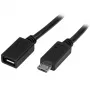 StarTech.com USBUBEXT50CM cable alargador Micro-USB M/H, 0,5 m (20 pulgadas), Micro-USB B, USB 2.0, negro