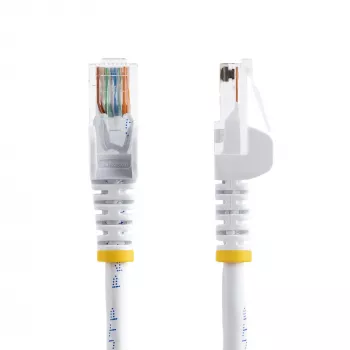 Cable de parcheado Ethernet Cat5e StarTech.com con conectores RJ45 sin enganches – 5 m, Blanco