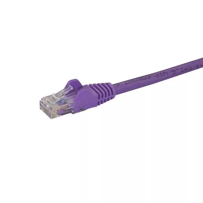 StarTech.com N6PATC3MPL cable de conexión Ethernet CAT6, 3 m, UTP, RJ45 antienganche, 24AWG, 100W PoE, morado