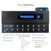StarTech.com Duplicador y borrador autónomo de memorias USB 1 a 15, copiadora múltiple de unidades flash USB, copia de sistema, archivos y unidad completa a 1,5 GB/min, borrado simple y de 3 pasadas, pantalla LCD – TAA