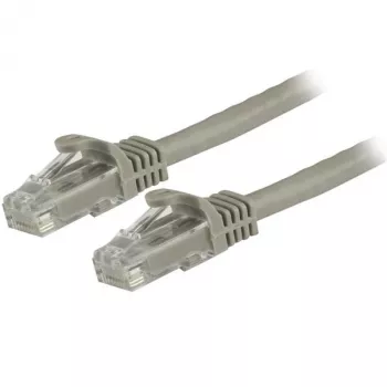 Cable Ethernet CAT6 StarTech.com de 1,5 m – Gris Cable Gigabit Ethernet CAT 6 – 250 MHz 100 W PoE RJ45 UTP cable de red/parcheado sin enganches con alivio de tensión probado individualmente