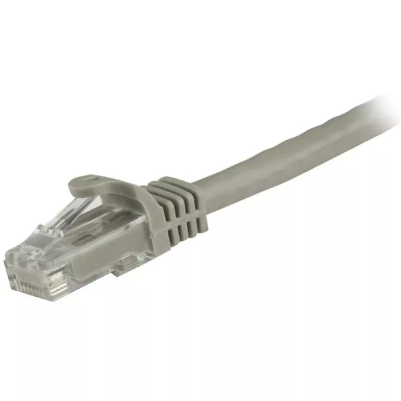 StarTech.com N6PATC150CMGR cable de conexión Ethernet CAT6, 1,5 m, UTP, RJ45 antienganche, 24AWG, 100W PoE, gris