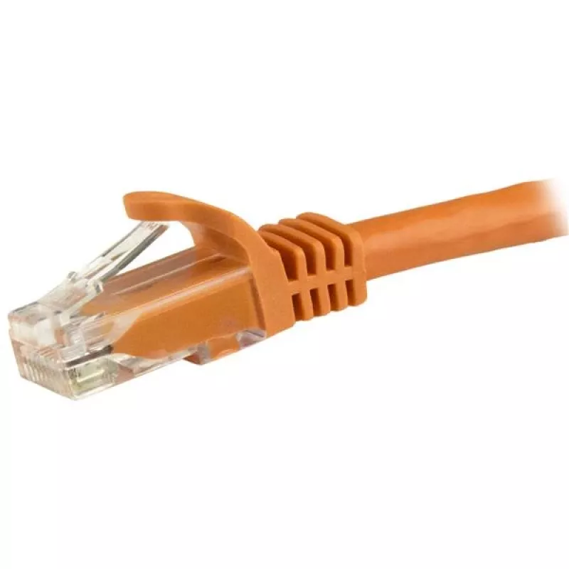 StarTech.com N6PATC150CMOR cable de conexión Ethernet CAT6, 1,5 m, UTP, RJ45 antienganche, 24AWG, 100W PoE, naranja