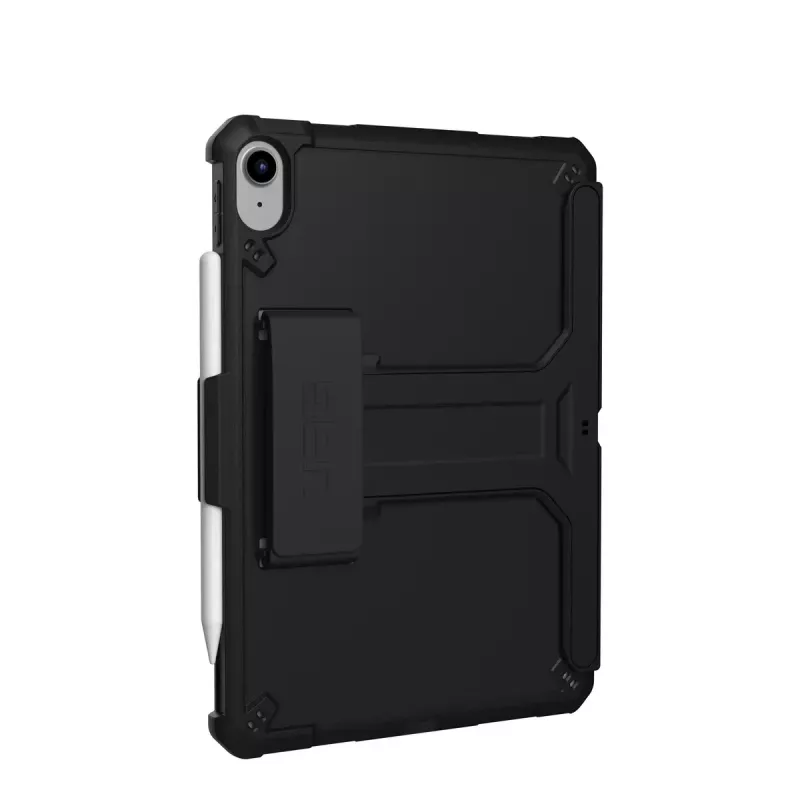 Urban Armor Gear 12339HB14040 Scout funda resistente con correa de mano y soporte para iPad de 10,9 pulgadas (10.ª generación, 2022), 27,7 cm, TPU, negra