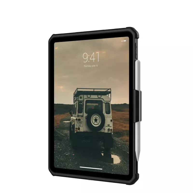 Urban Armor Gear 12339HB14040 Scout funda resistente con correa de mano y soporte para iPad de 10,9 pulgadas (10.ª generación, 2022), 27,7 cm, TPU, negra