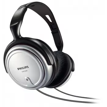 Philips Indoor Corded TV Headphone SHP2500/10, con cable, 15 - 22000 Hz, música, 909 g, auriculares, Negro, Plata