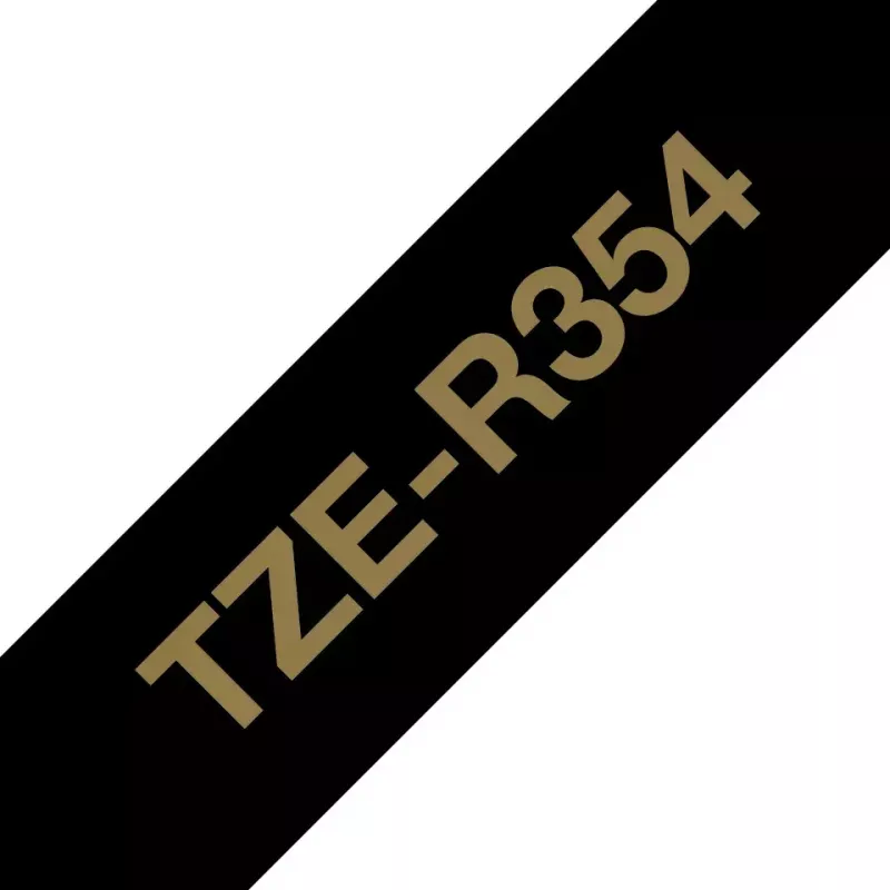 Etiqueta de rotulación Brother TZE-R354 Oro sobre Negro