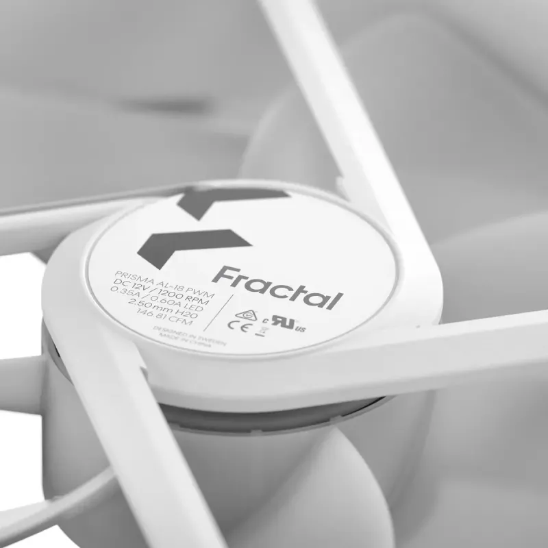 Fractal Design Prisma AL-18 ARGB PWM ventilador de caja, 180 mm, blanco