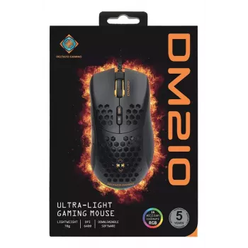 Ratón gaming Deltaco DM210 cable ultrafino RGB negro