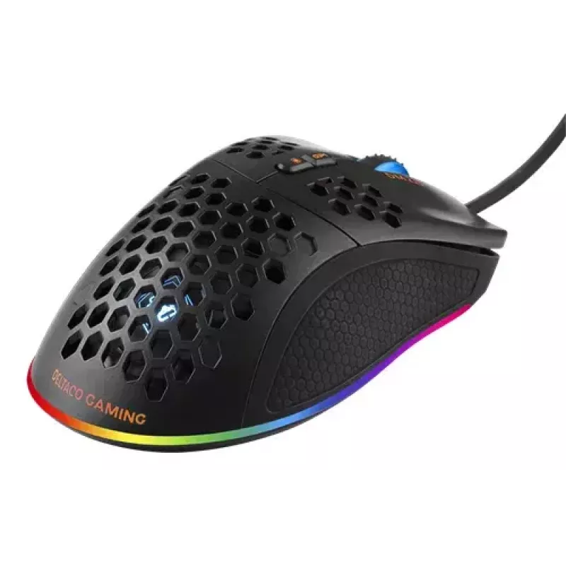 Ratón gaming Deltaco DM210 cable ultrafino RGB negro