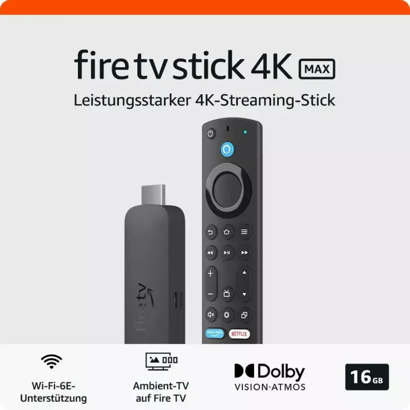 Dongle para Smart TV Amazon 4K Ultra HD USB, Wi‑Fi 6 (802.11ax), 3840×2160, alimentación por USB, negro
