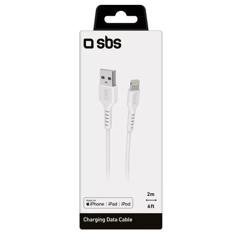 Cable Lightning SBS TECABLEUSBIP5289W 2m Blanco USB A