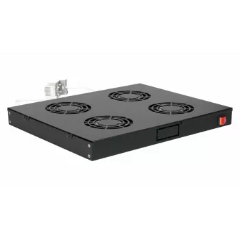 Equip ventiladores de refrigeración 19', 1U, 4 ventiladores, RAL9005 negro