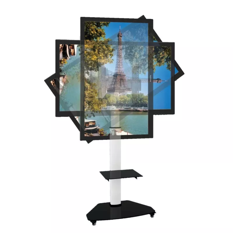 Techly soporte de suelo con bandeja TV LCD/LED/Plasma 37-70 pulgadas blanco