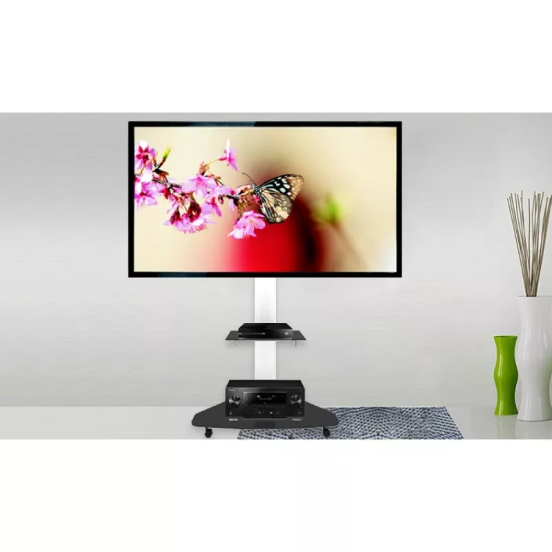 Techly soporte de suelo con bandeja TV LCD/LED/Plasma 37-70 pulgadas blanco