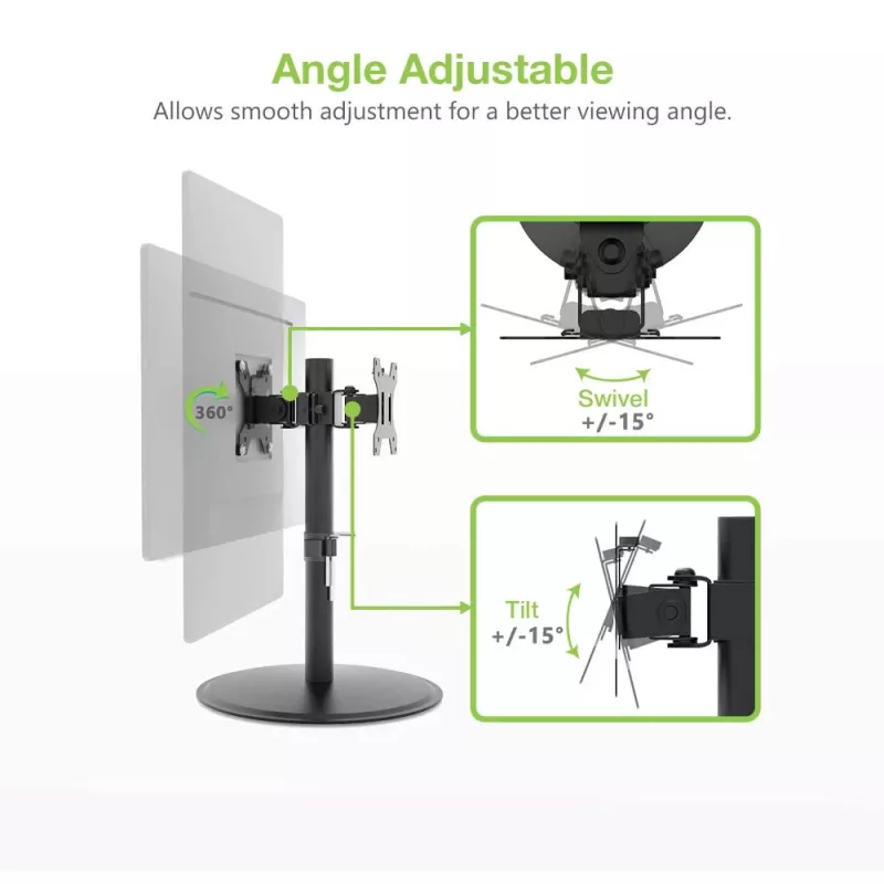 Techly ICA-LCD 402 soporte de monitor / pie 81,3 cm (32 pulgadas) sobremesa negro