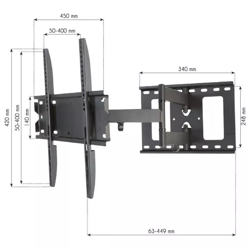 Techly ICA-PLB 148M Soporte de pared para TV 139,7 cm (55 inch) negro