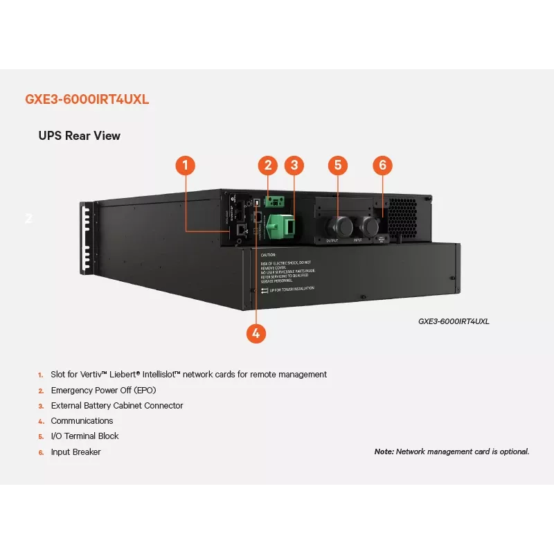 Vertiv Liebert GXE3-6000IRT4UXL sistema de alimentación ininterrumpida (SAI) doble conversión (online) 6 kVA 6000 W