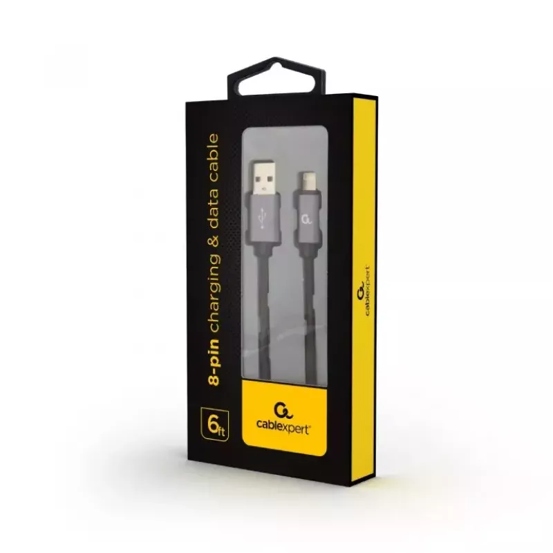 Cable para móvil GEMBIRD USB A a Lightning CCB-MUSB2B-AMLM-6 1,8 m USB 2.0 Negro