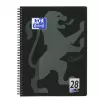 Cuaderno Oxford 400121610 A4+ 160 hojas negro gris