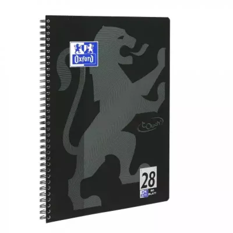 Cuaderno Oxford 400121610 A4+ 160 hojas negro gris