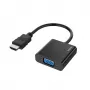 Hama 00200343 adaptador de vídeo de HDMI a VGA con audio de 3,5 mm, 0,15 m, HDMI tipo A macho – D-Sub de 15 pines, 1080p, negro