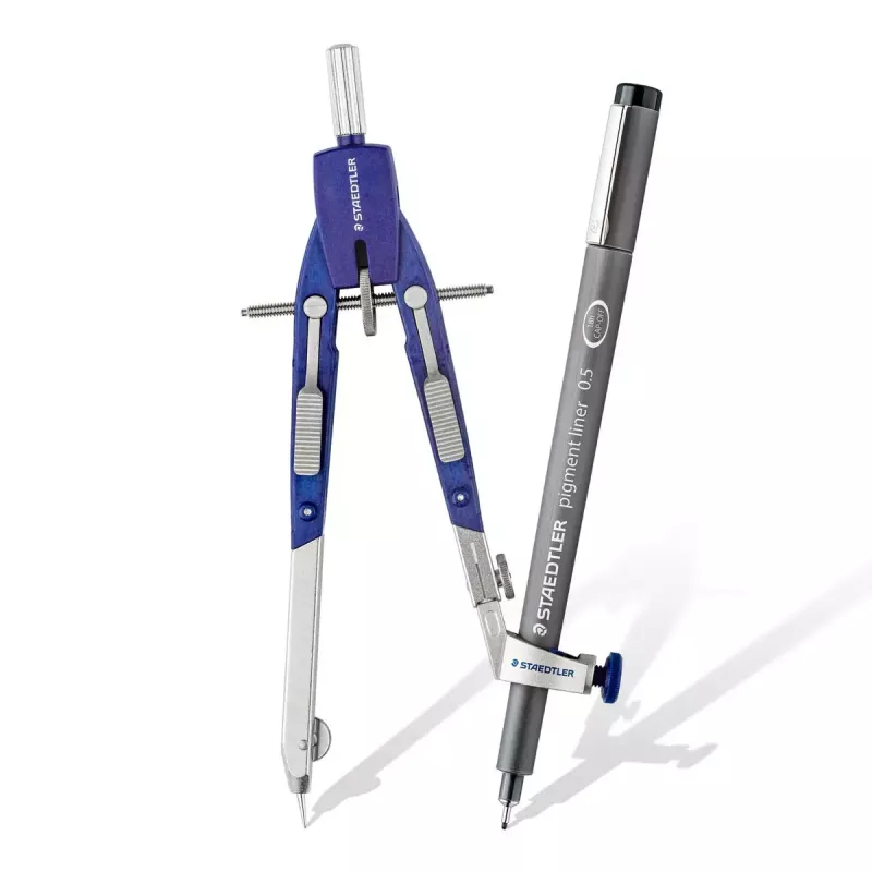 Staedtler Mars Comfort 552 02 Compás de ajuste rápido con barra de extensión, azul