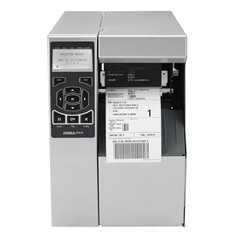 Impresora de etiquetas Zebra ZT510 impresión térmica directa/transferencia térmica 300×300 DPI, 305 mm/s, ancho de impresión 104 mm, Ethernet, Bluetooth, LCD, gris