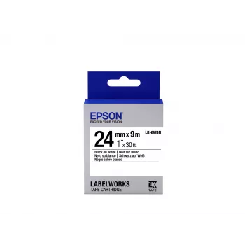 Cartucho de etiquetas Epson Standard LK-6WBN negro/blanco 24mm (9m)
