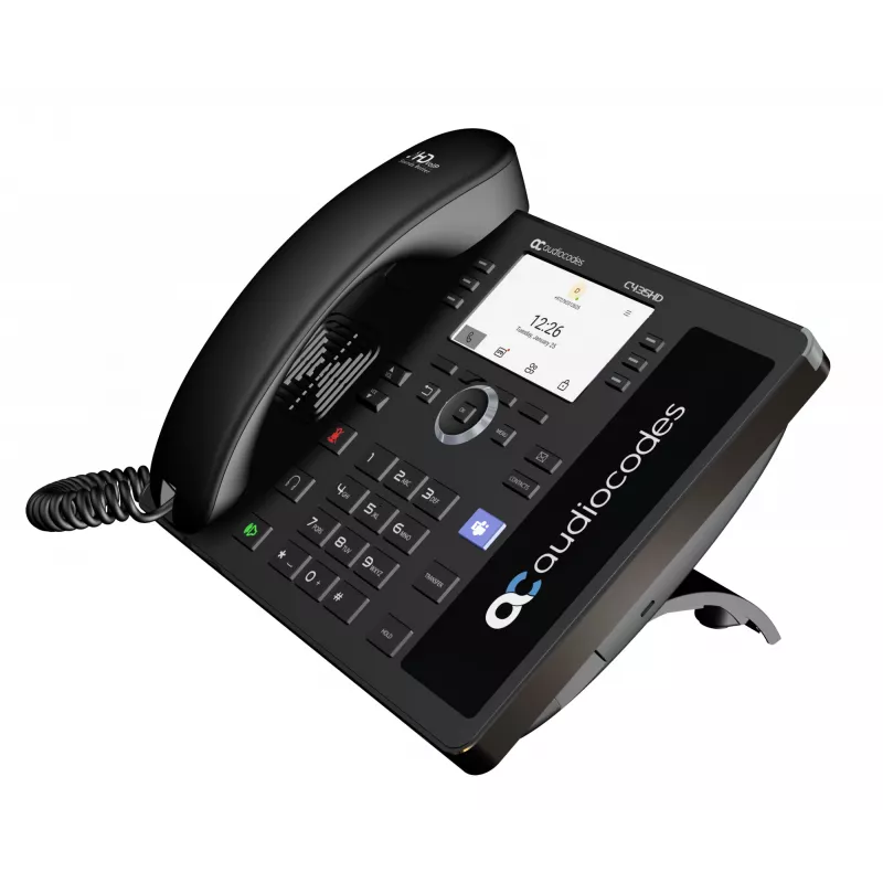 Teléfono IP AudioCodes Teams C435HD-R PoE GbE negro, teléfono IP, negro, auricular con cable, Android, SIP info, teclas