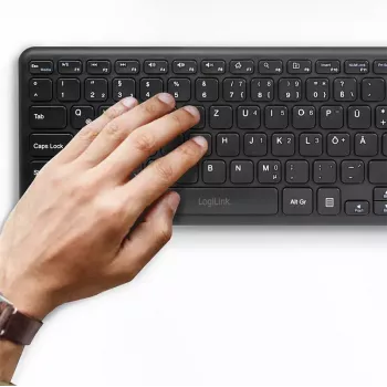 Teclado LogiLink ID0188 Home RF inalámbrico QWERTZ negro