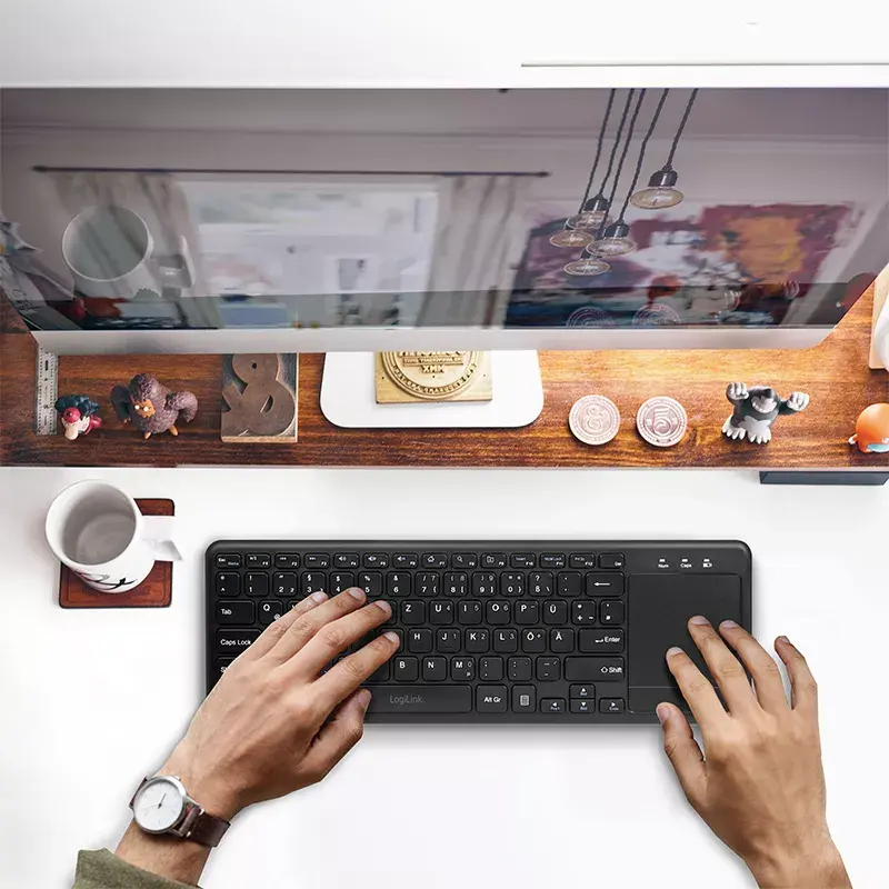Teclado LogiLink ID0188 Home RF inalámbrico QWERTZ negro