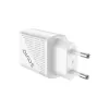 Cargador de interior SAVIO LA-04 USB Type-A y Type-C, 18 W, PD 3.0 Quick Charge, 2x USB-A + 1x USB-C, 100–240 V, blanco