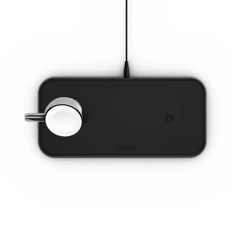 Cargador inalámbrico ZENS Dual+Watch aluminio negro