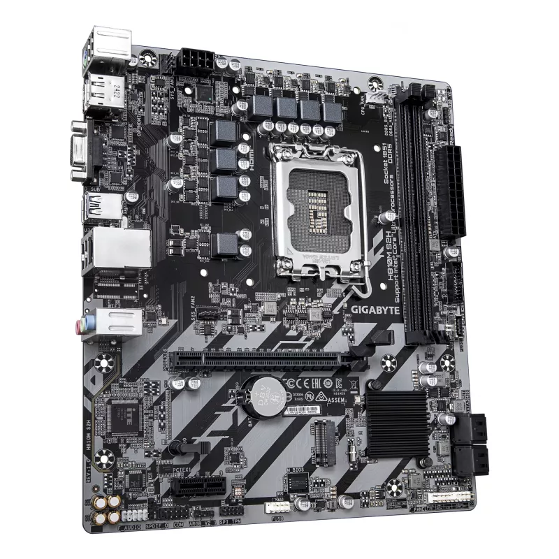 Placa base GIGABYTE H810M S2H - CPU Intel Core Ultra (Serie 2), VRM de 4+1+2 fases, hasta 6400MHz DDR5, 1xPCIe 4.0 M.2, 1GbE LAN, USB 3.2 Gen 1