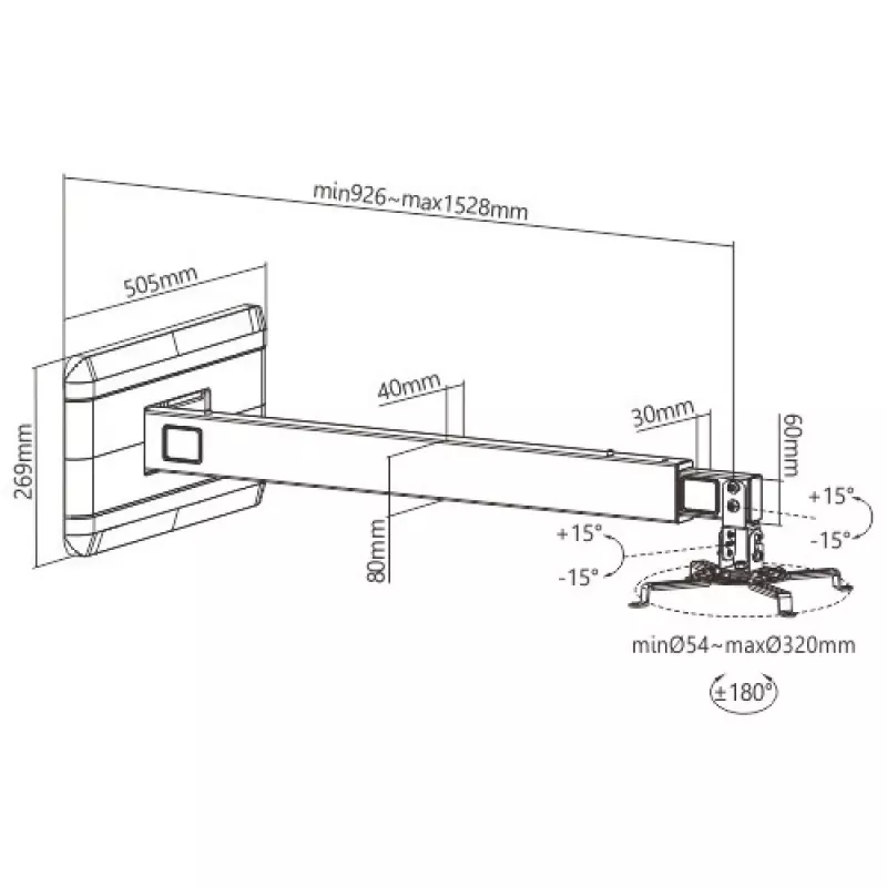 Soporte de proyector Techly ICA-PM 21 pared negro