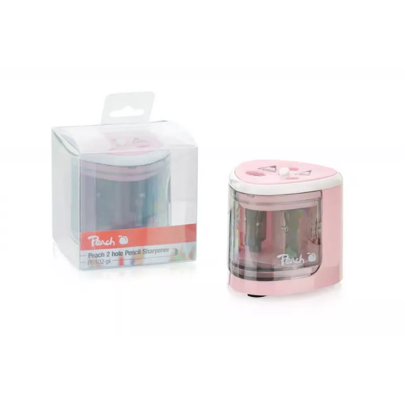 Peach PO102 Sacapuntas eléctrico Rosa, Blanco