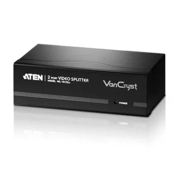 ATEN divisor de vídeo VGA de 2 puertos (450 MHz), VGA, 2x VGA, 2048 x 1536 píxeles, negro, metal, QXGA