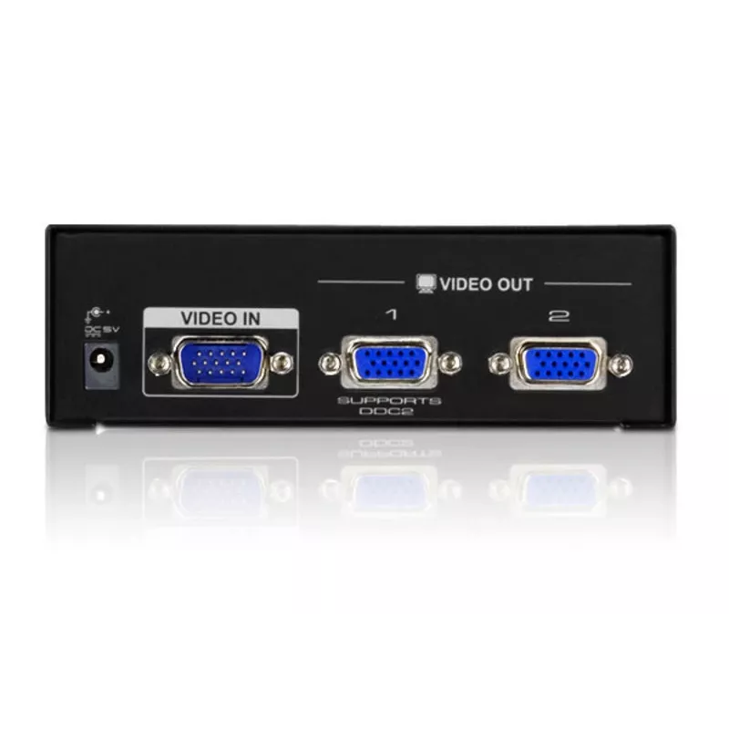 ATEN VanCryst VS132A distribuidor de vídeo VGA de 2 puertos, 450 MHz, negro