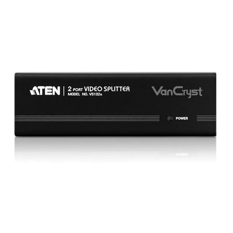 ATEN VanCryst VS132A distribuidor de vídeo VGA de 2 puertos, 450 MHz, negro