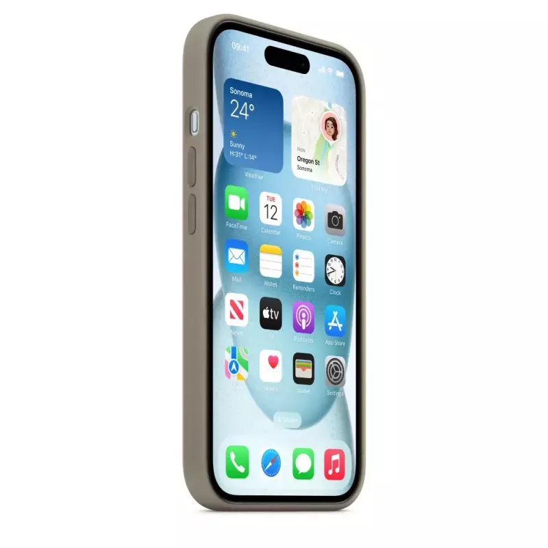 Funda de silicona Apple iPhone 15 MagSafe Clay Cover Marrón